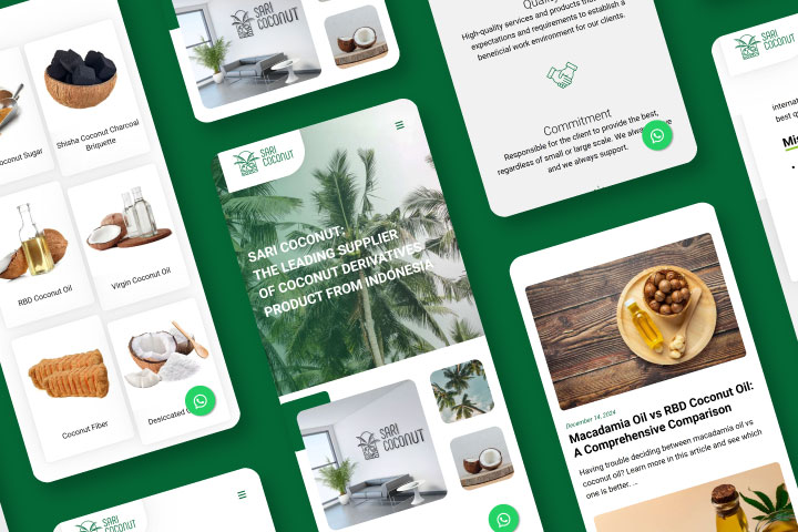 Website Sari Coconut Untuk Meningkatkan Eksposur Produk Kelapa Indonesia