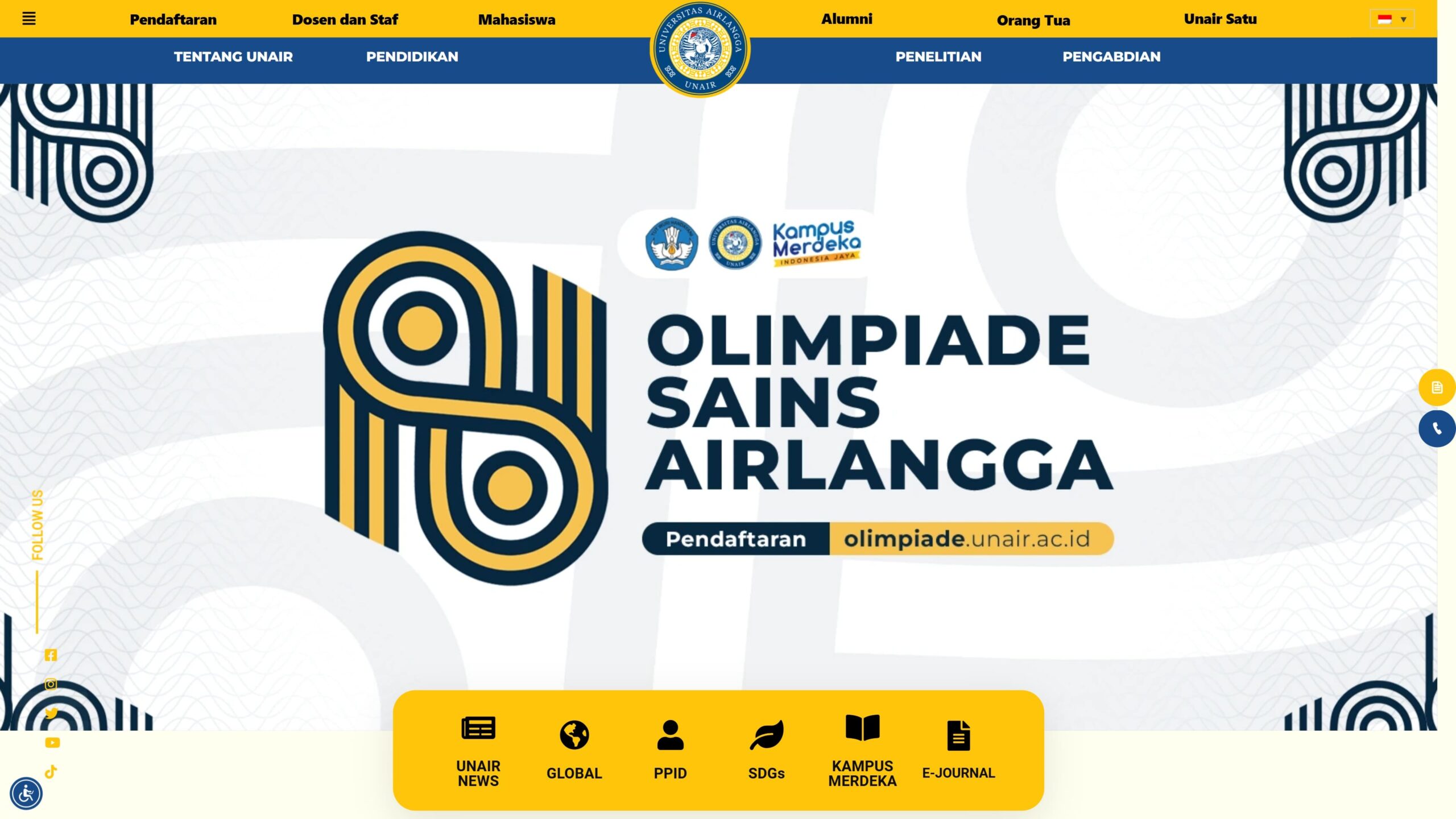 Pembuatan website Universitas Airlangga menggunakan platform WordPress