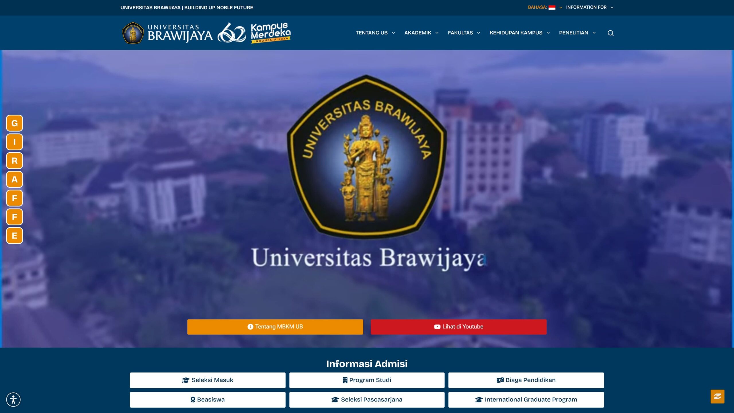 Pembuatan website Universitas Brawijaya menggunakan platform WordPress