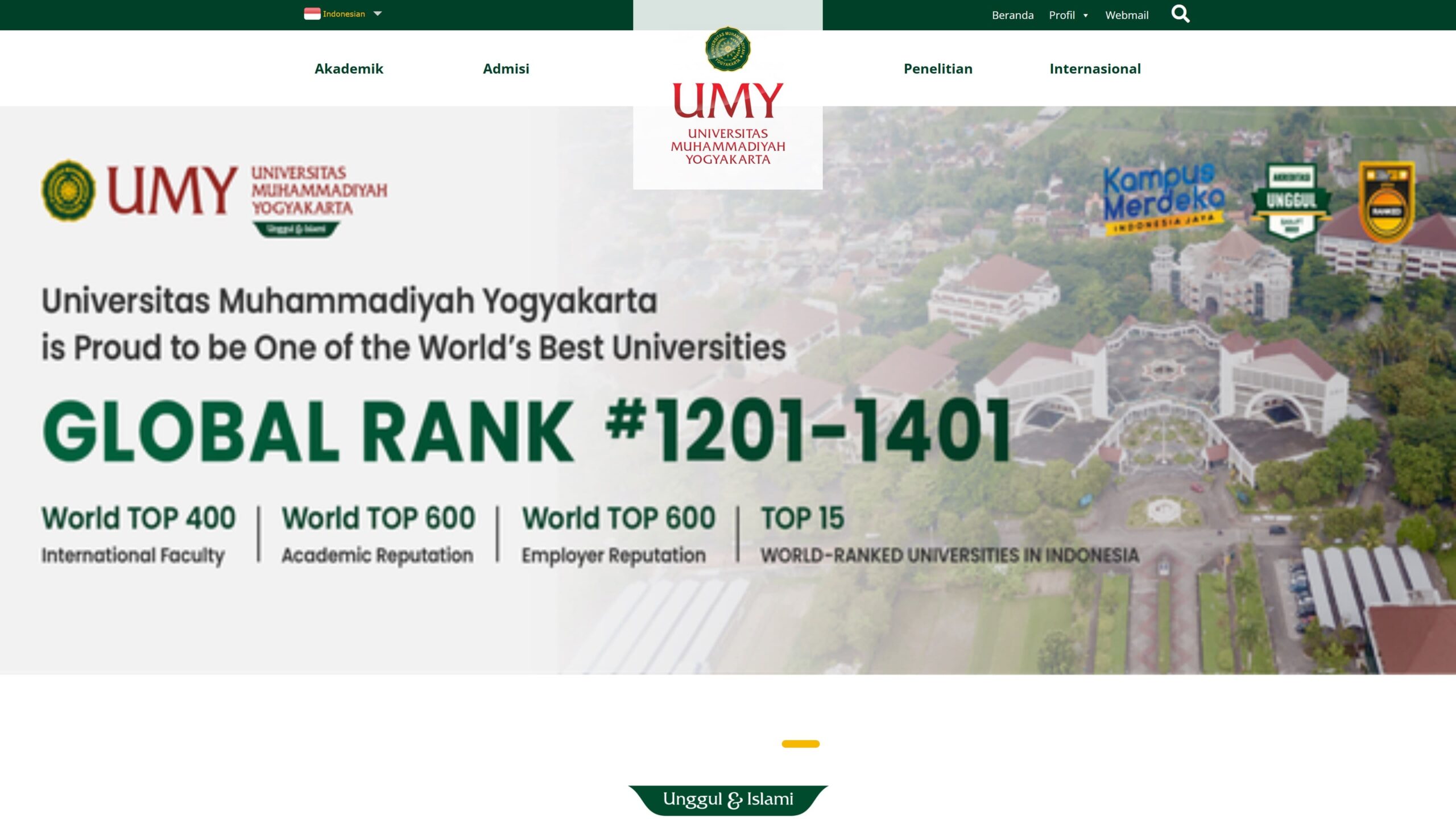 Universitas Muhammadiyah Yogyakarta menggunakan platform WordPress sebagai CMS websitenya